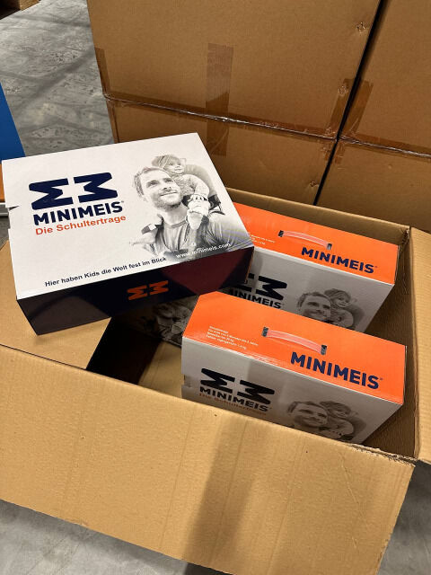 MINIMEIS Baby Schultertrage mit Rückenunterstützung