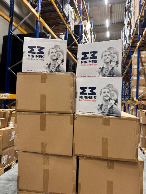 MINIMEIS Baby Schultertrage mit Rückenunterstützung