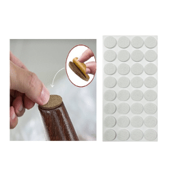 32-tlg. Filz Bodengleiter-Set Rund Weiß