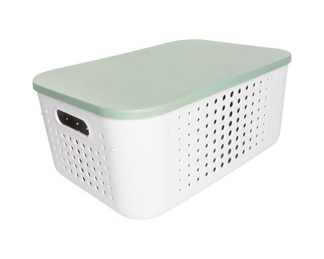 Storage box with lid 13.4 l Alythia series Green