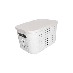 Aufbewahrungsbox mit Deckel 6,2l Serie Alythia Beige