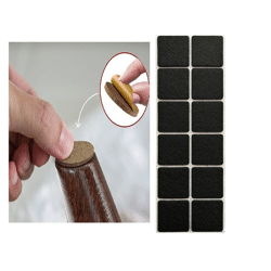 12-tlg. Filz Bodengleiter-Set Eckig Schwarz