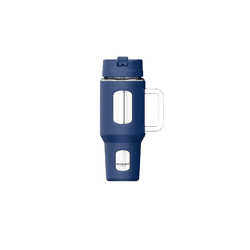 Glas Trinkflasche To Go 1,2 l Dunkelblau