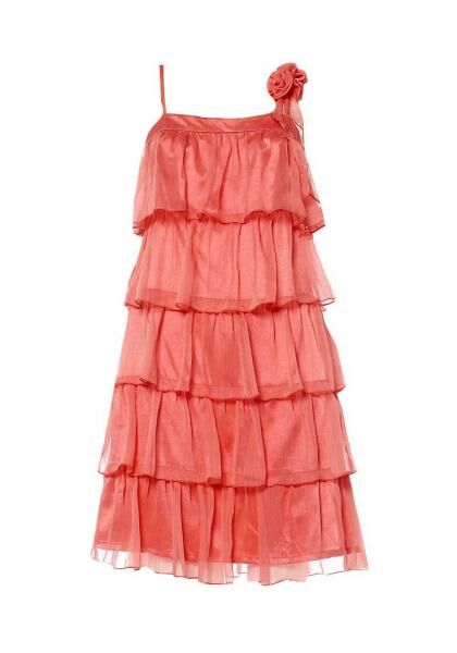 Chiffon-Volantkleid, hummer