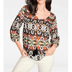 Designer-Druckbluse, bunt