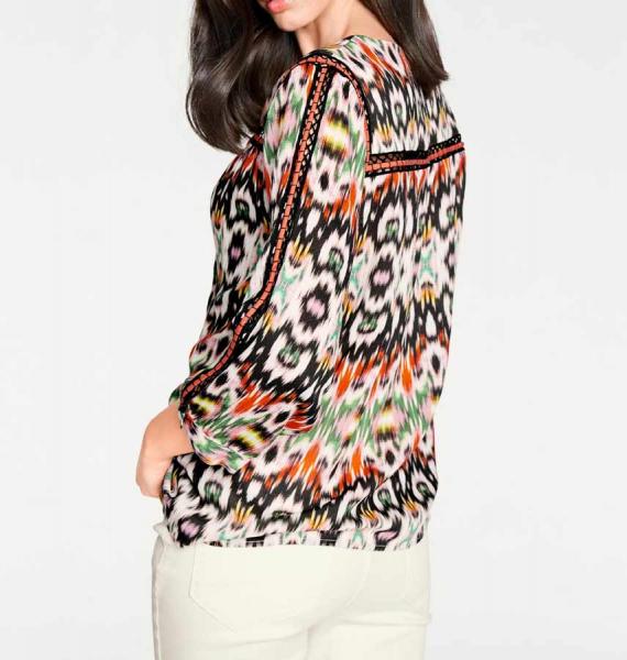 Designer-Druckbluse, bunt