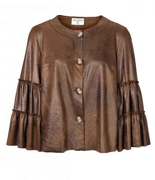 Designer-Lederimitatjacke, cognac