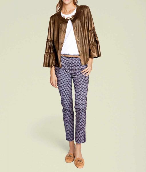 Designer-Lederimitatjacke, cognac