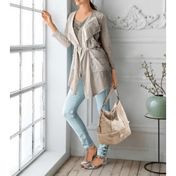 Designer-Shirt-2-Teiler, stein