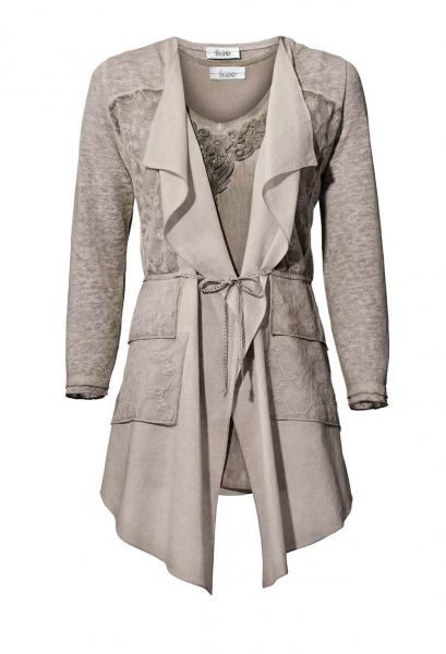 Designer-Shirt-2-Teiler, stein