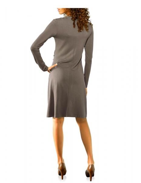 Designer-Volantkleid, taupe