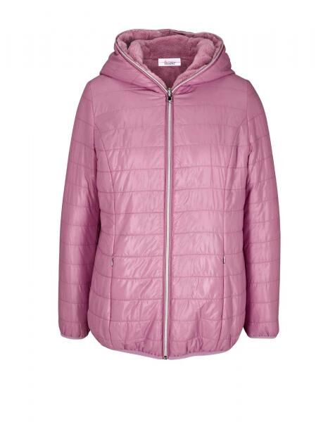 Designer-Wende-Webpelz-Steppjacke, rosenholz