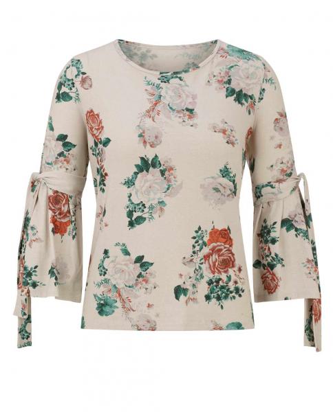 Druckshirt, creme-bunt