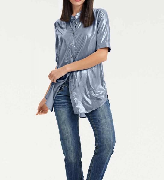 Longbluse, blau