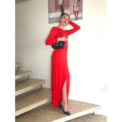 Maxi-Jerseykleid, rot