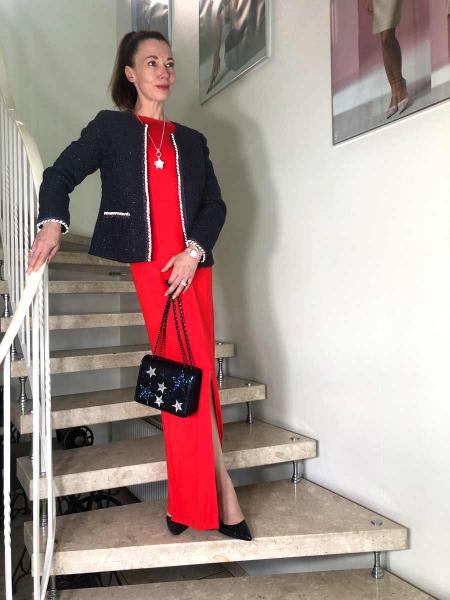 Maxi-Jerseykleid, rot