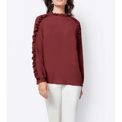 Rüschenbluse, terracotta