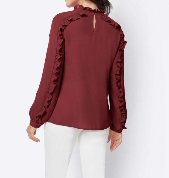 Rüschenbluse, terracotta