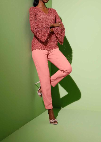 Spitzenbluse + Top, melone
