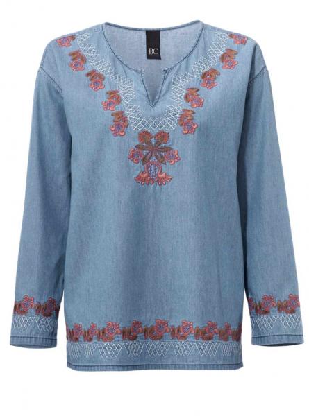 Stickereitunika, blau