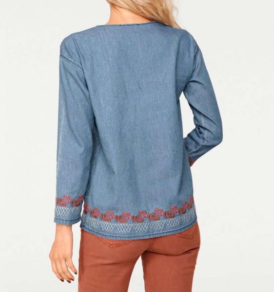 Stickereitunika, blau