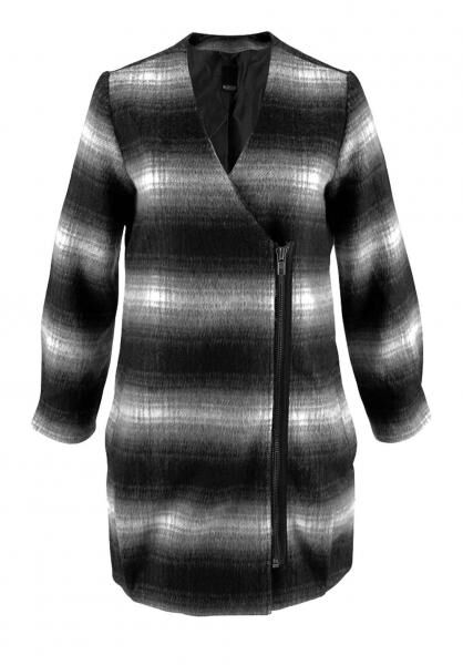 Wollmantel, schwarz-grau