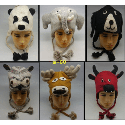 Weihnachtsmarkt Tiermütze Wollmütze lustige Tier div Modelle Wolle Wintermütze Mütze aus Nepal