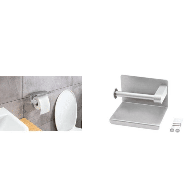Toilettenpapierhalter WC-Papierhalter Rollen Klopapier Spender mit Ablage 