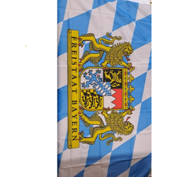 Flagge Bayern Löwe mit Spruch Freistaat 90 x 150 cm Fahne mit 2 Ösen 100g/m² Stoffgewicht