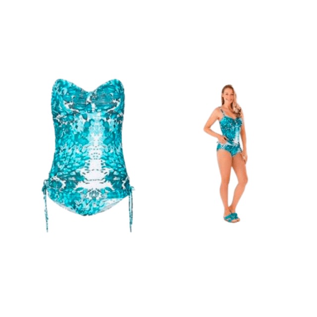 Badeanzug in Tankini-Optik Schwimmanzug Zweiteiler Bikini Größen Mix