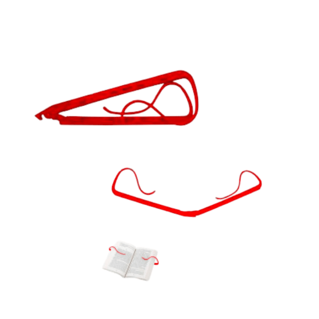 Verstellbare Buchklammer Flexible Buchhalterung Klemmhalter Seitenfixierer Buch Clip Klemme rot