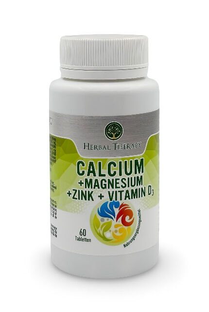 KALZIUM + MAGNESIUM + Zink + VITAMIN D3 - Made in EU - MHD: 02/2027