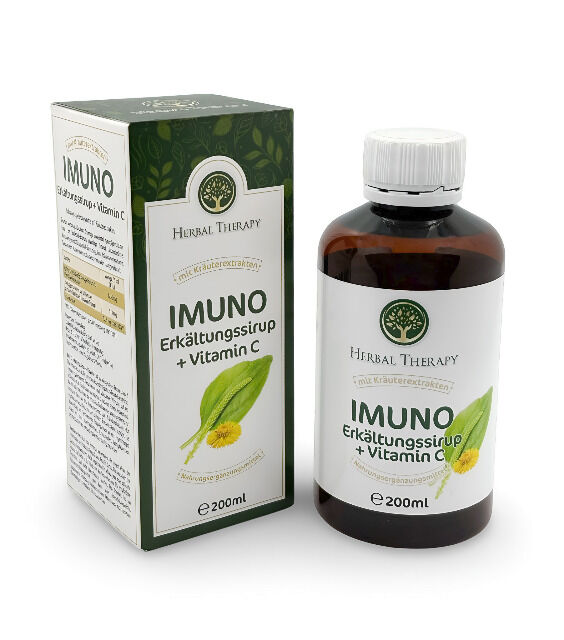 Sirup zur Immunstärkung mit Ingwer und Vitamin C  - Nahrungsergänzungsmittel mit Kräuterextrakten