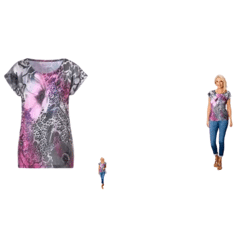 Damen T-Shirt Blumenmotiv Bluse Oberteil Kurzarmshirt Rundhals-Ausschnitt Damenmode Größen Mix