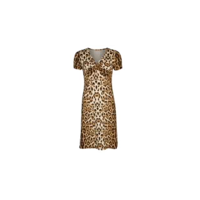 Knotenkleid Sommerkleid Leomuster Leoparden Strandkleid Partykleid Casual Urlaubskleid Freizeitkleid Restposten Mix