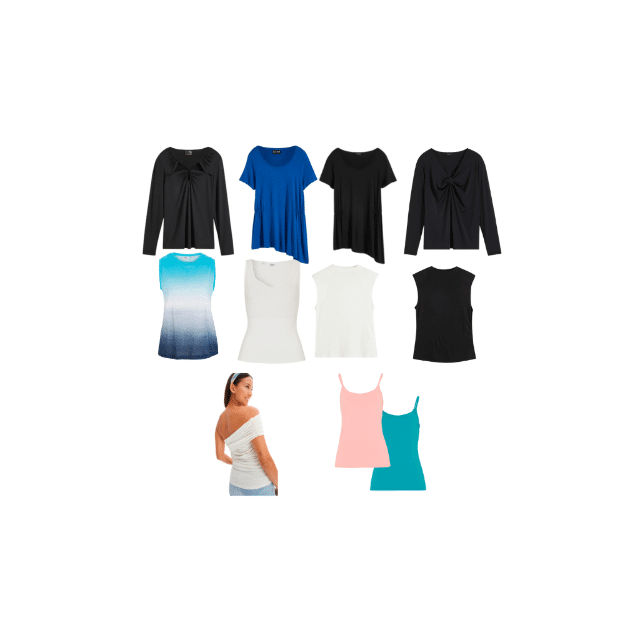 Damen Bonprix Versandhause Frauen Tops Shirts Oberteile Tanktops Bekleidung Textil Restposten Mix