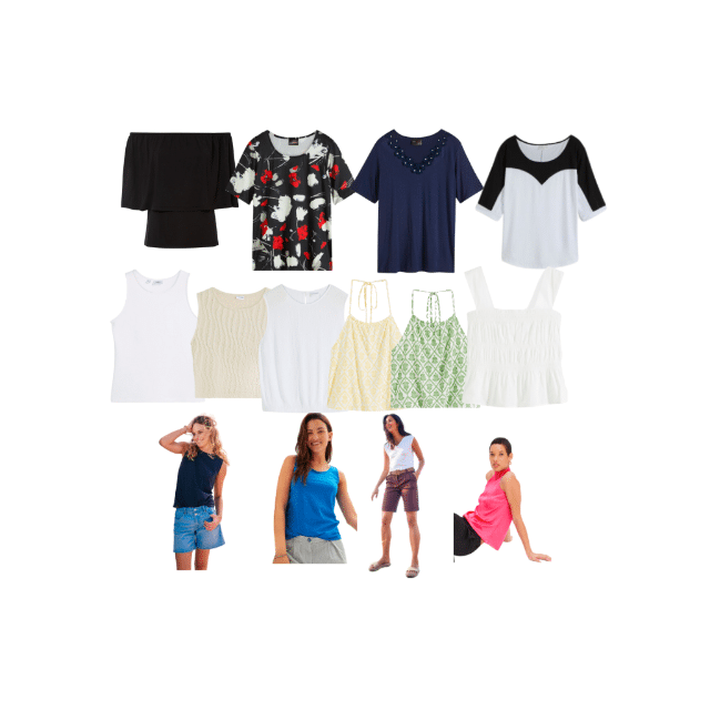 Damen Bonprix Versandhause Frauen Tops Shirts Oberteile Tanktops Bekleidung Textil Restposten Mix