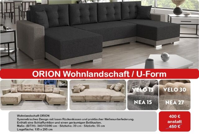 Möbel Polstermöbel Sofa Wohnlandschaft Ausverkauf GERD - ORION - GERBD