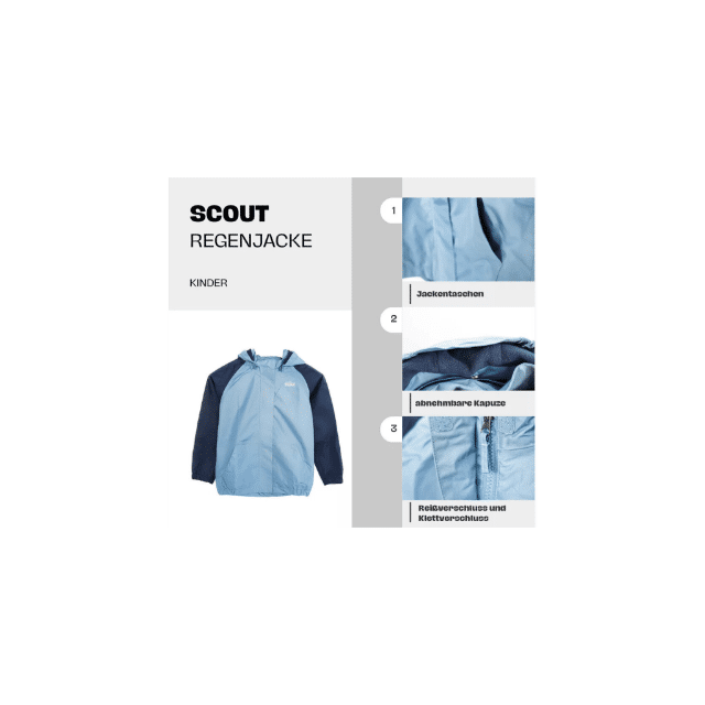 Scout Sport Kinder Jacke Windbreaker Regenjacke Outdoor Jungen Mädchen Übergangsjacke Größen Mix