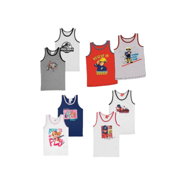 Lizenz Kinder Jungen Mädchen Unterhemd Unterwäsche Kinderunterwäsche Textilien Restposten Mix (2er pack)