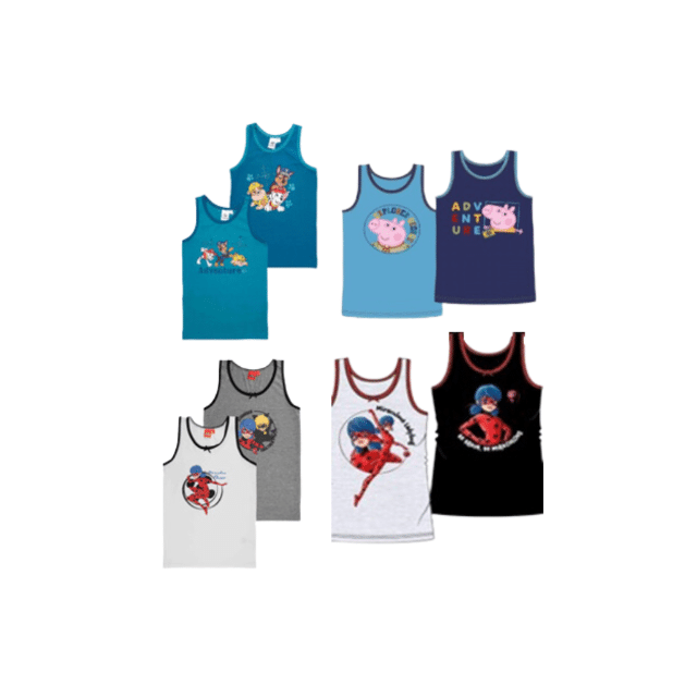Lizenz Kinder Jungen Mädchen Unterhemd Unterwäsche Kinderunterwäsche Textilien Restposten Mix (2er pack)