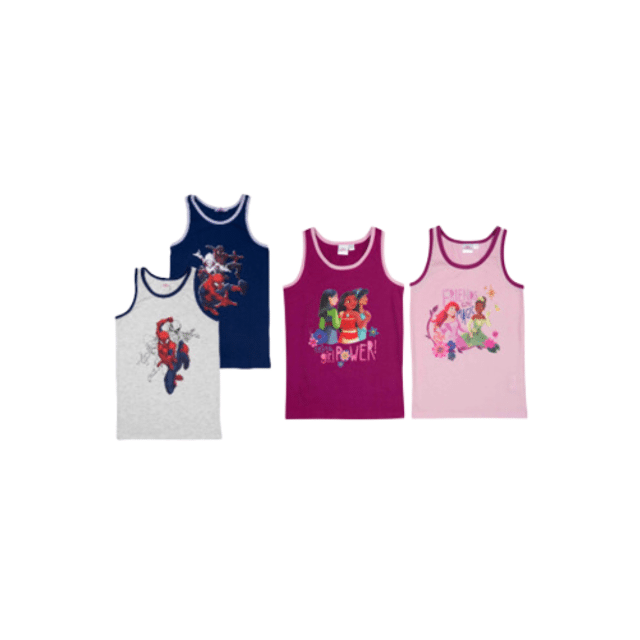 Lizenz Kinder Jungen Mädchen Unterhemd Unterwäsche Kinderunterwäsche Textilien Restposten Mix (2er pack)