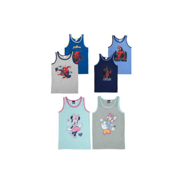 Lizenz Kinder Jungen Mädchen Unterhemd Unterwäsche Kinderunterwäsche Textilien Restposten Mix (2er pack)