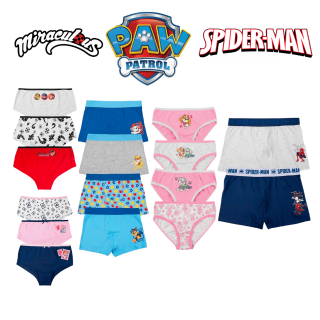 Lizenz Kinder Kids Kinderwäsche Kinderbekleidung Unterwäsche Slips Boxer Textilien Restposten Mix
