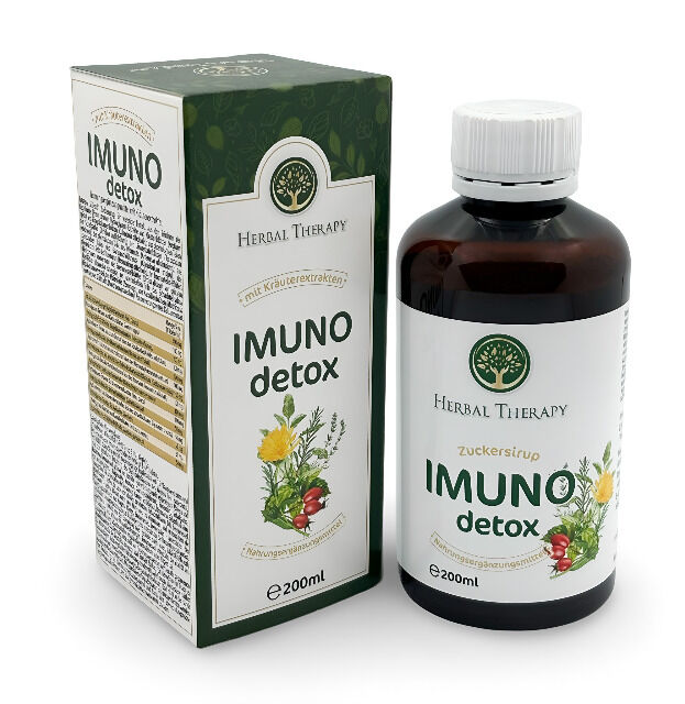 Sirup IMUNO Detox 200ml mit zahlreichen Kräuterextrakten - MHD: 12/2026