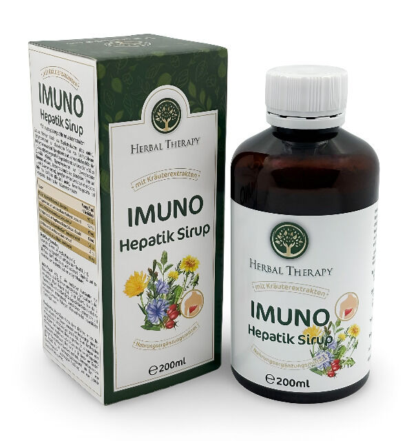 Sirup IMUNO Hepatik 200ml, wertvoller Schutz der Leber, einzigartige Kräuterkombination MHD: 12/2026