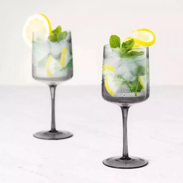 Trink und Weingläser das Perfekte Dinner Sets im Anthrazit Designe 350 ml. 50er Sets...NEUWARE