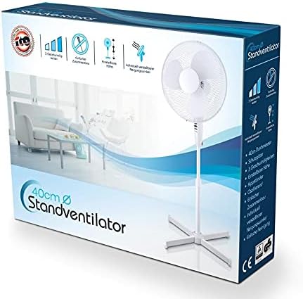 ito electronics ito Standventilator 40 cm Durchmesser weiß-oszillierend + 3 Geschwindigkeiten einstellbare Höhe
