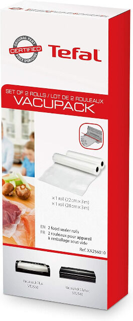 Tefal XA256010 2x Folienrollen (22cmx3 m/28cmx3 m) für VT2540 VT2550 Vakuumierer