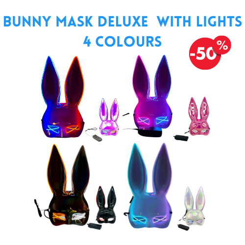 Bunny Mask 7 Colors – Set mit 7 Masken in versch. Farben & Formen, ideal für Partys, Cosplay & Verkauf. Hochwertig verpackt!